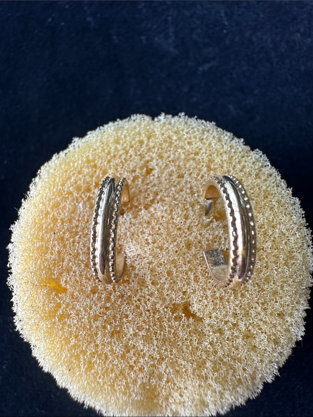 Gold-Tone Textured Hoop Earrings